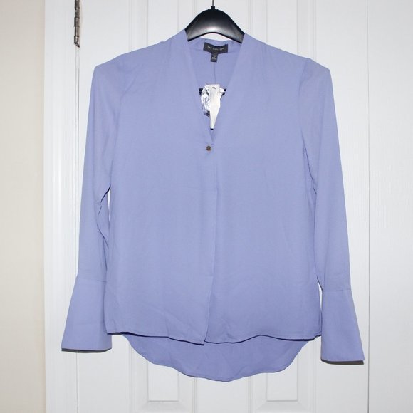 The Limited V-neck Blouse / Work Shirt - Purple - Picture 2 of 10